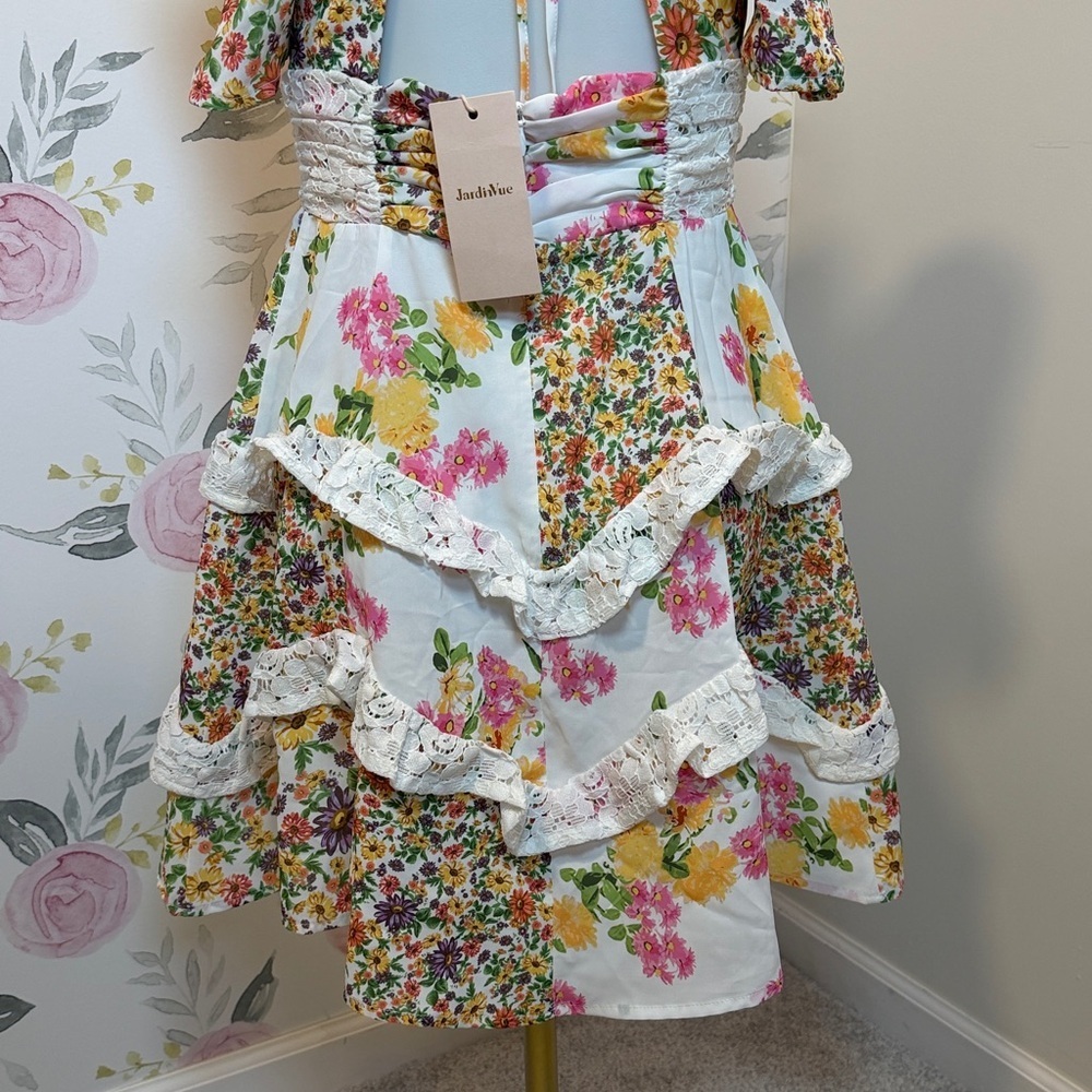 NWT Rosalyn Floral Minidress For Love & Lemons - Picture 5 of 6